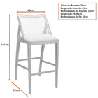 Banqueta Crow 45cm Madeira Maciça | Factor Off White - Sallar